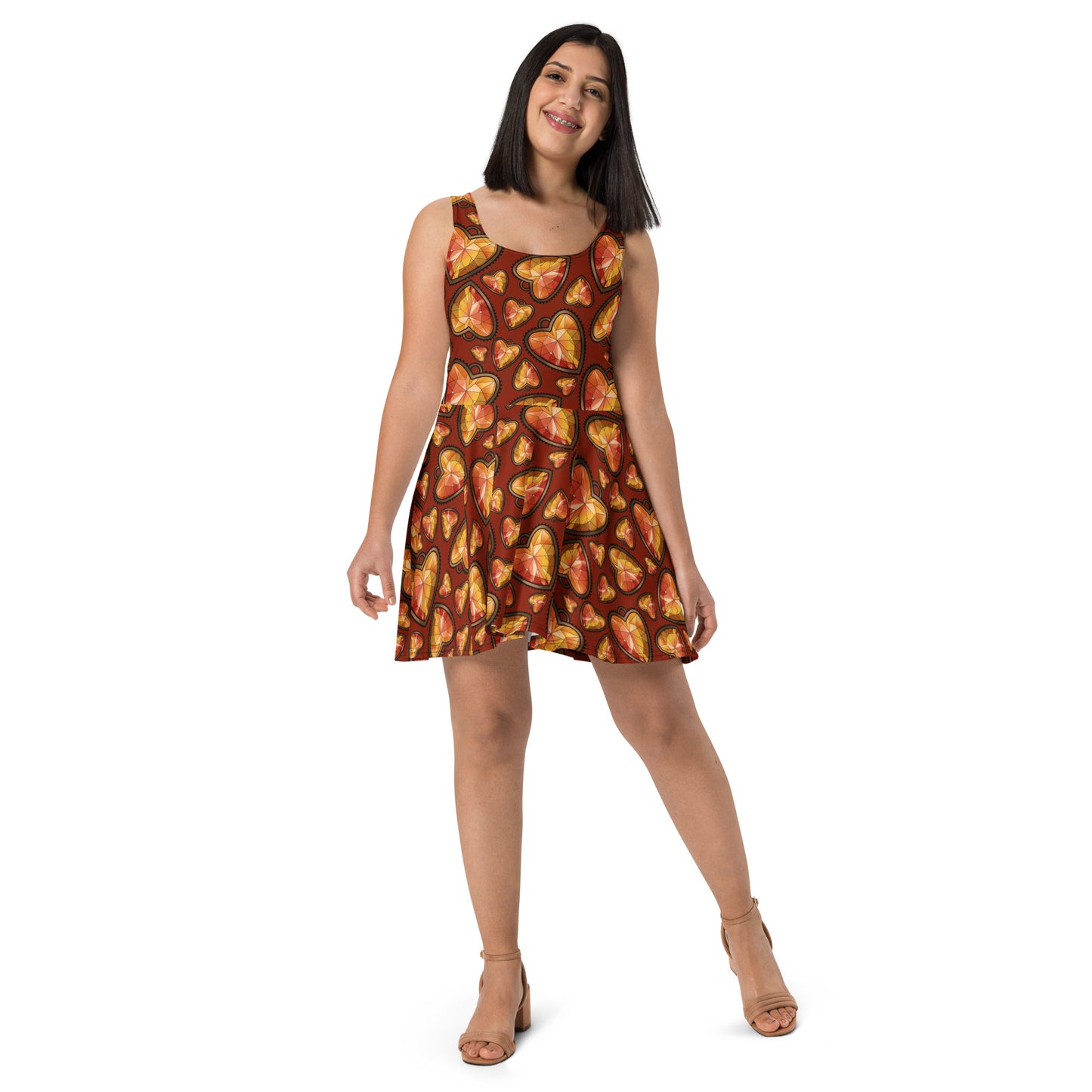 Jewel Heart Skater Dress, Autumn