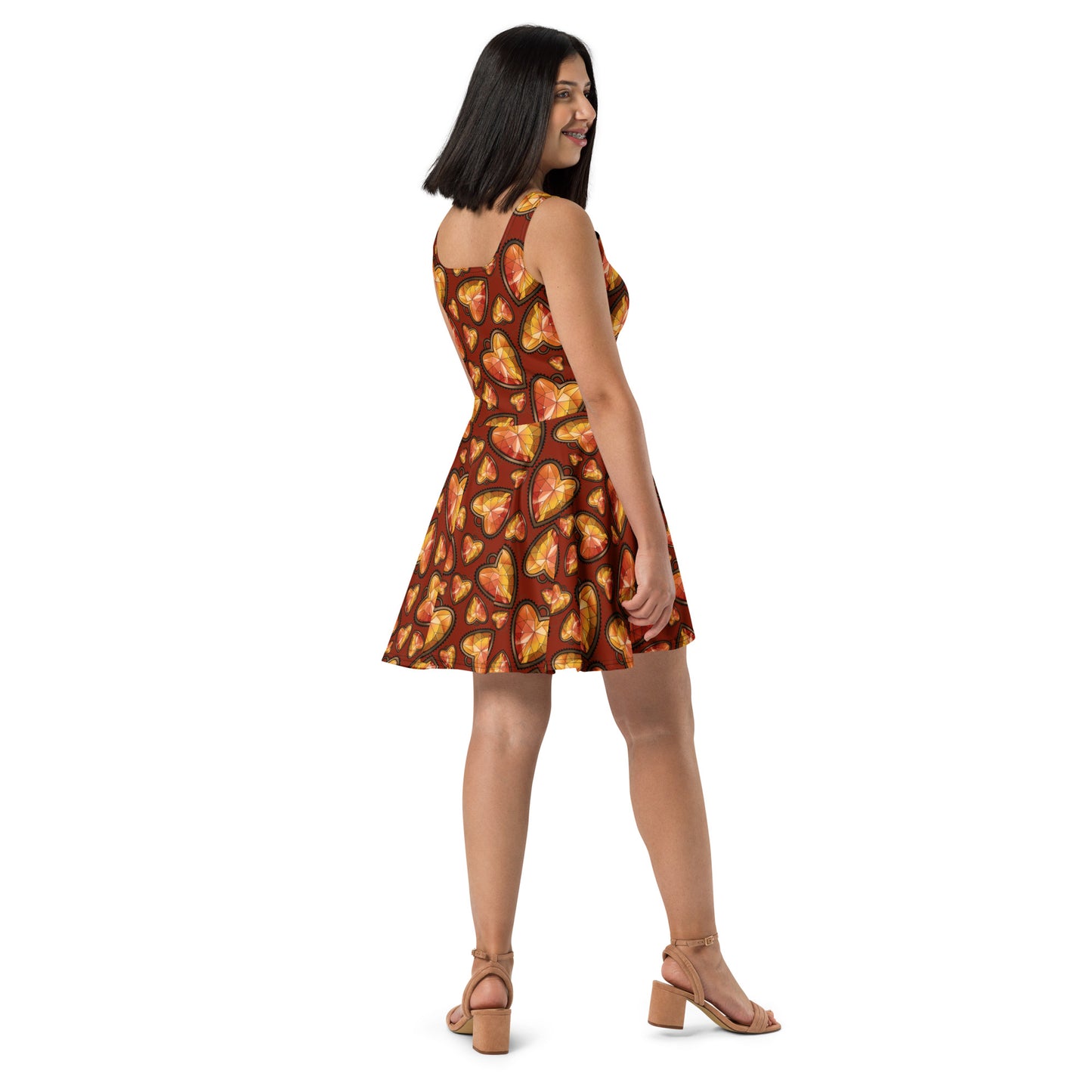 Jewel Heart Skater Dress, Autumn