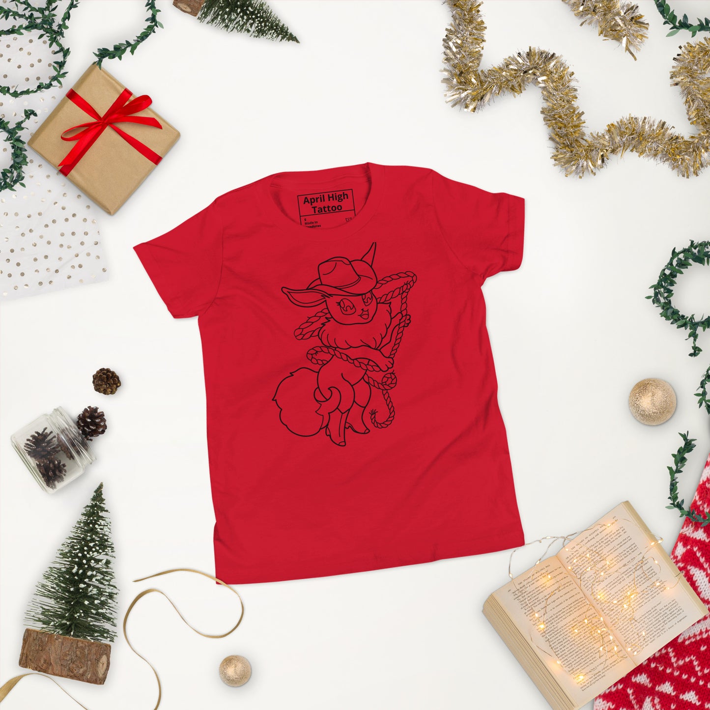 Yeehaw Eevee Kids Tee (Red, Blue)