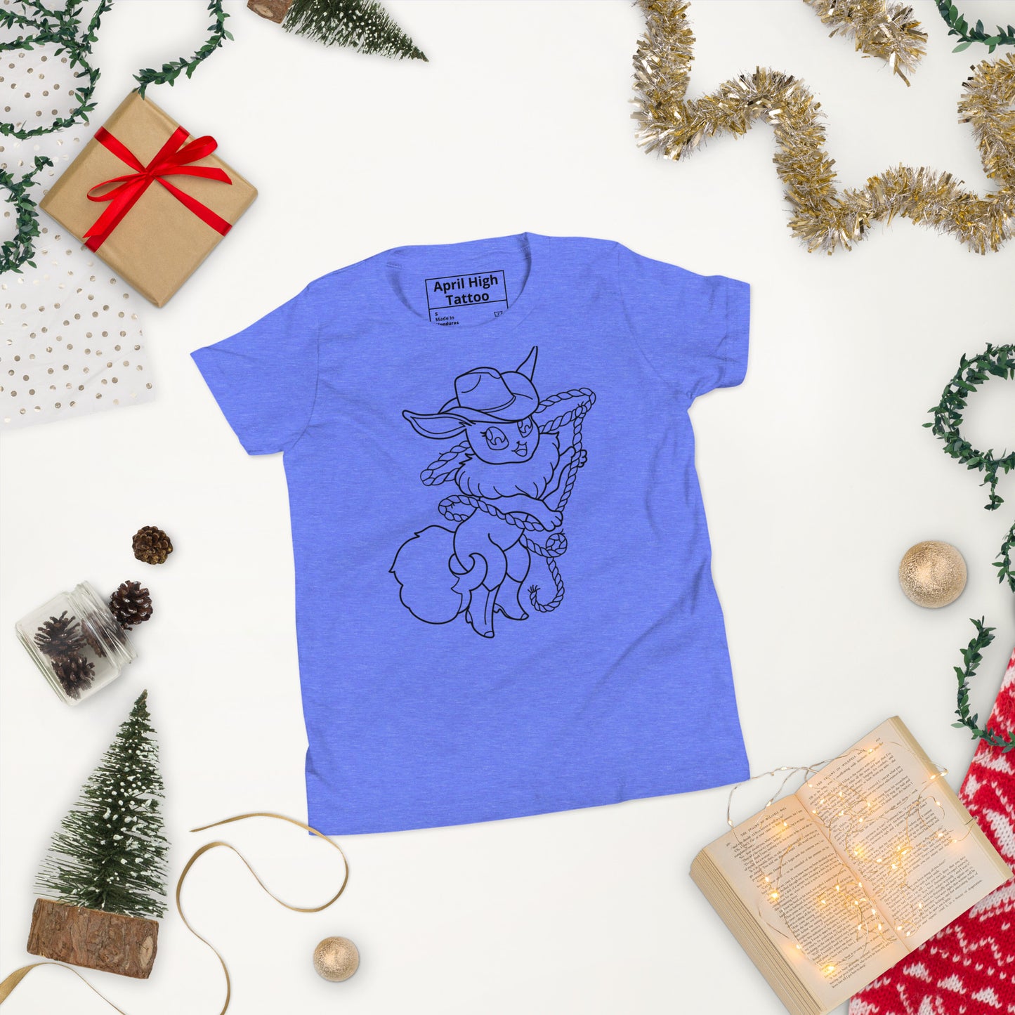 Yeehaw Eevee Kids Tee (Red, Blue)