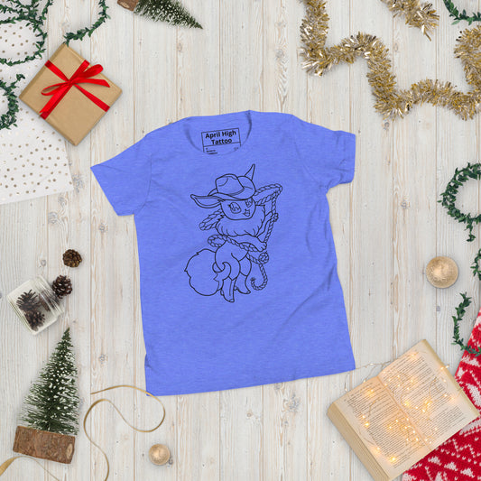Yeehaw Eevee Kids Tee (Red, Blue)