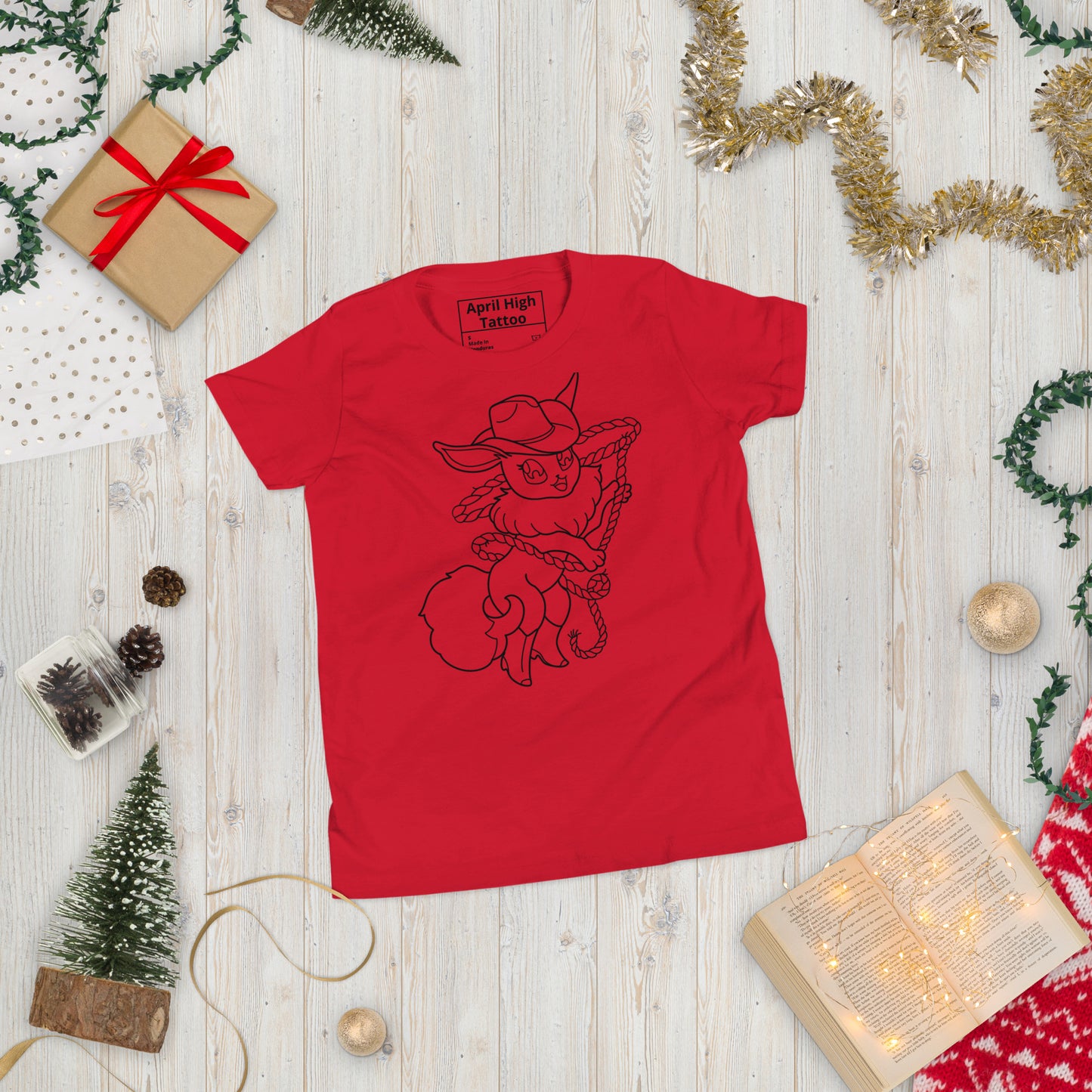 Yeehaw Eevee Kids Tee (Red, Blue)