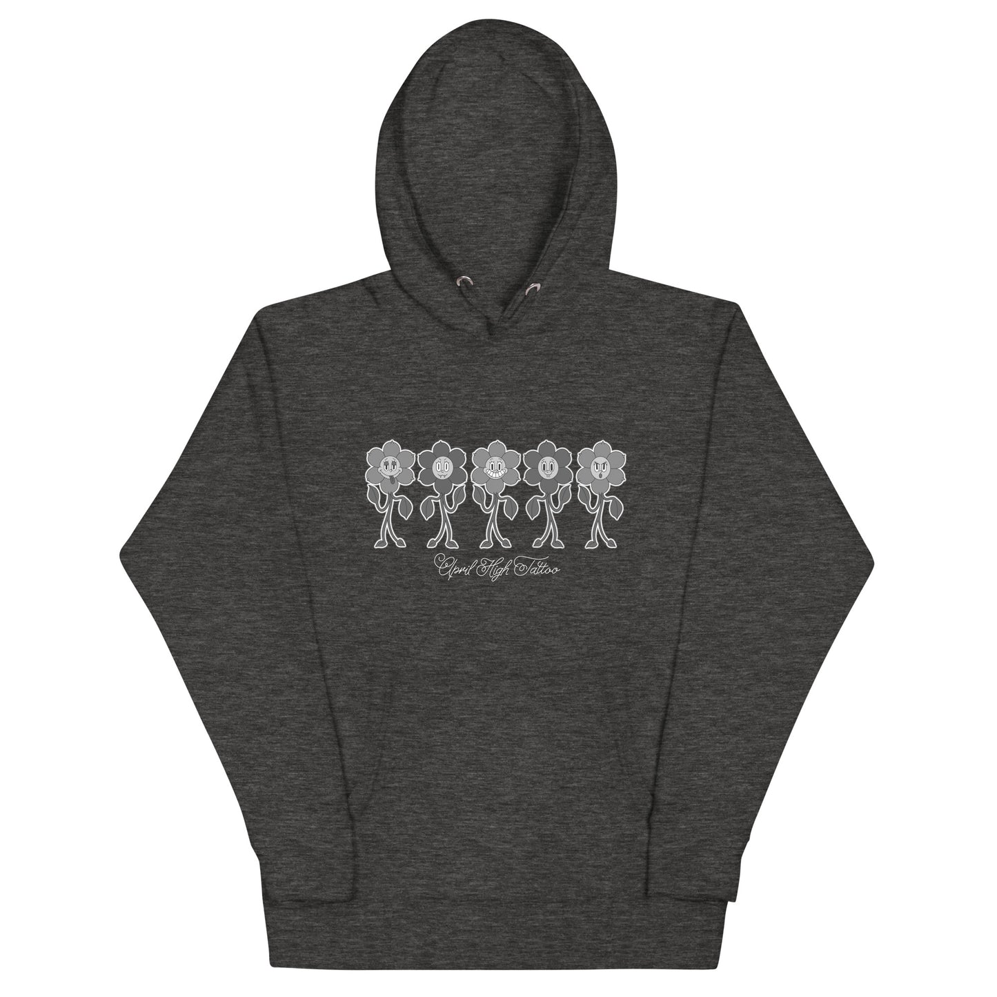 Retro Flower Grayscale Unisex Hoodie