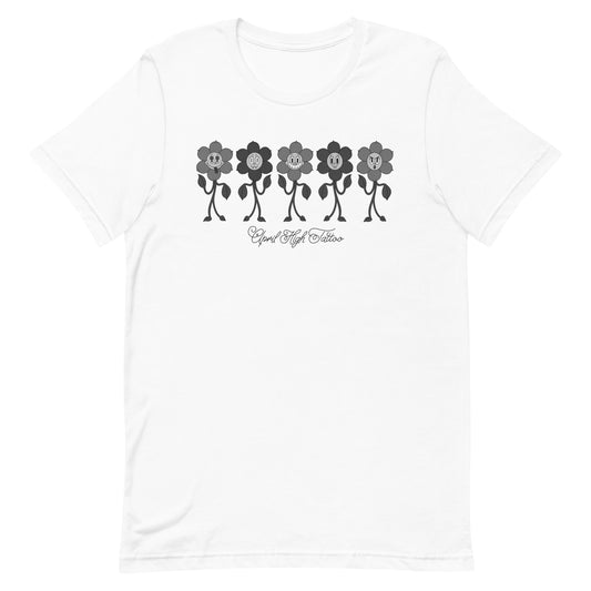 Retro Flower Grayscale Unisex t-shirt
